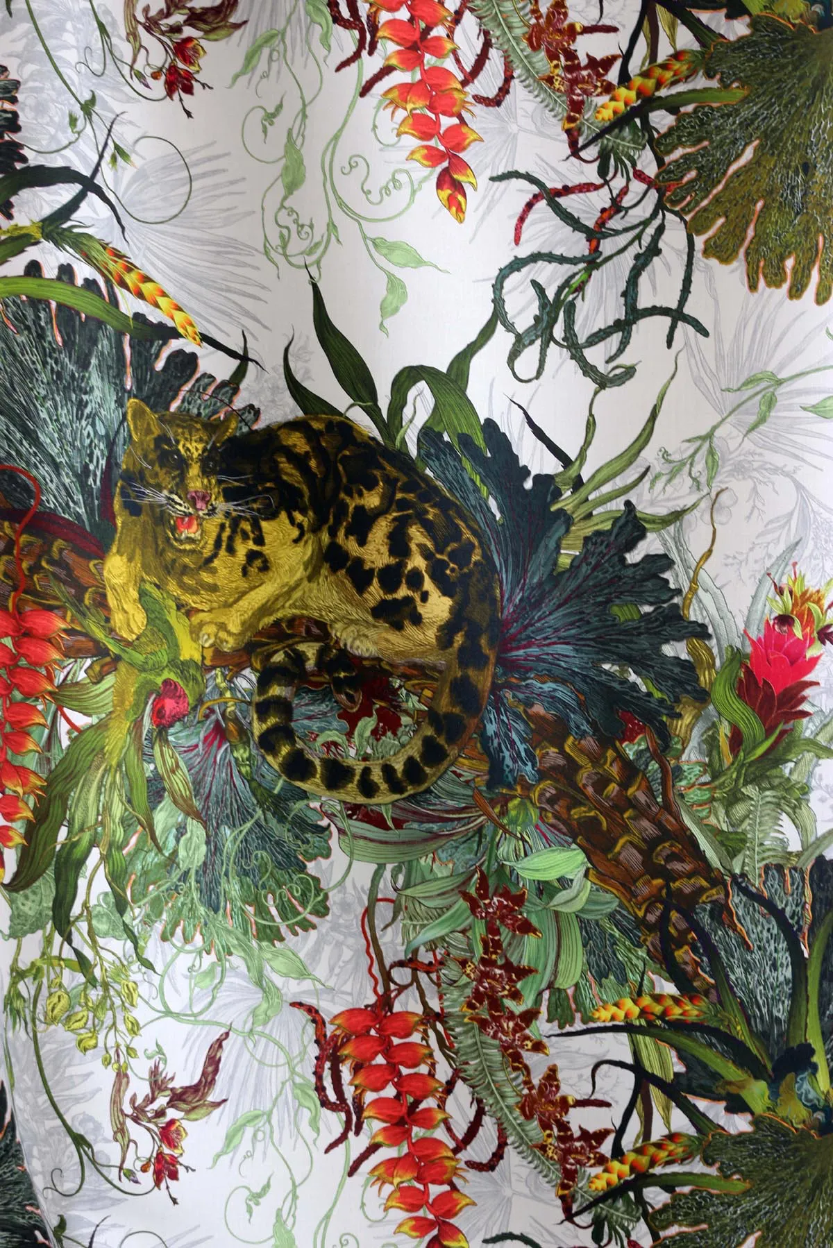 tropical clouded leopard fabric