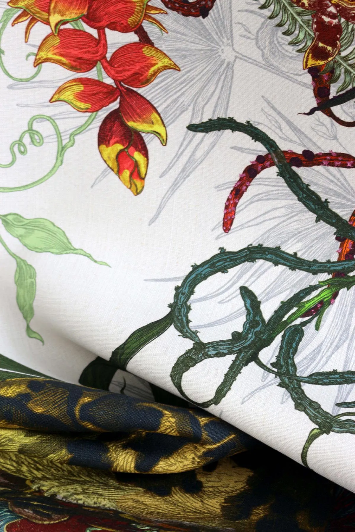 tropical clouded leopard fabric