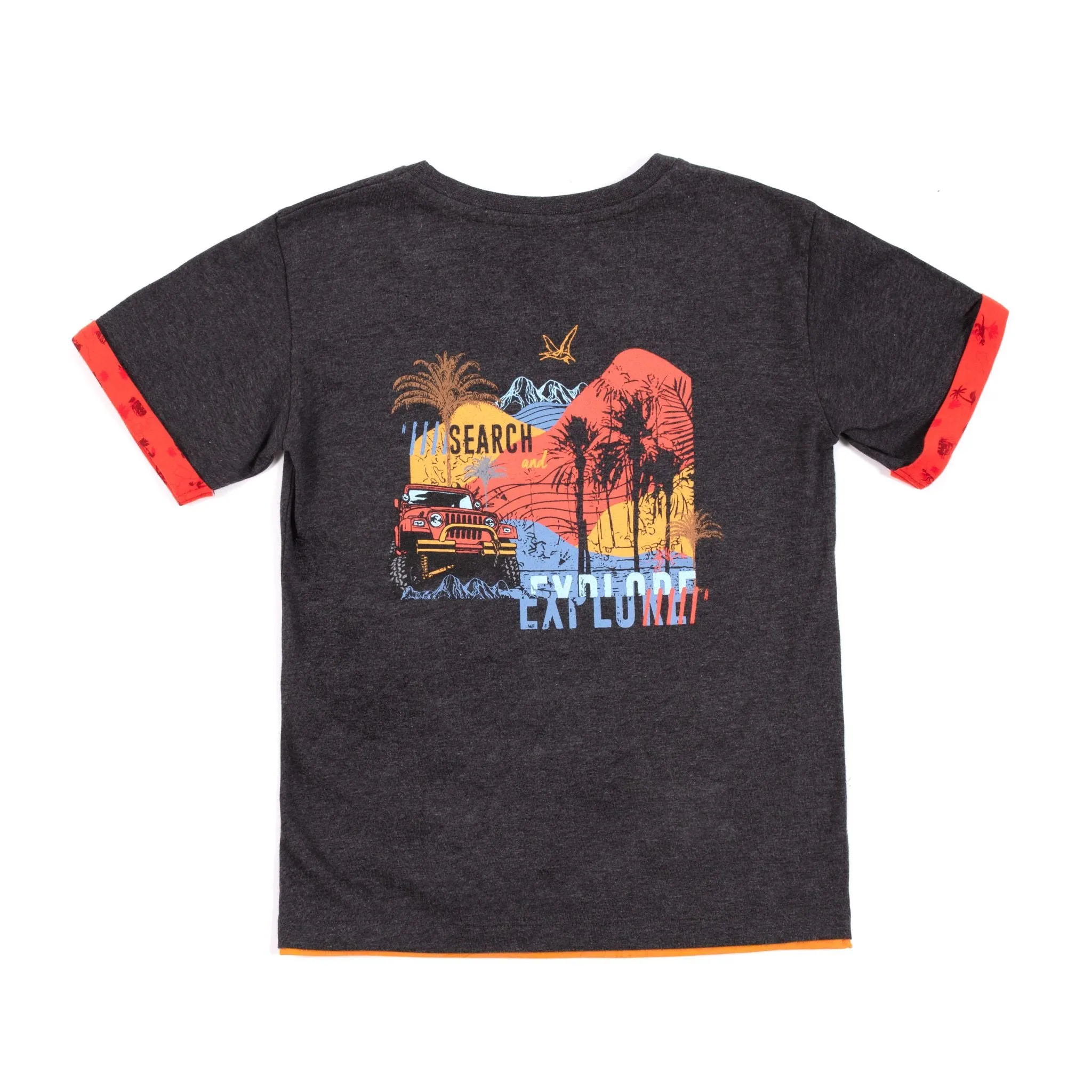 Tshirt charcoal EXPLORER LE PASSÉ S2305-08
