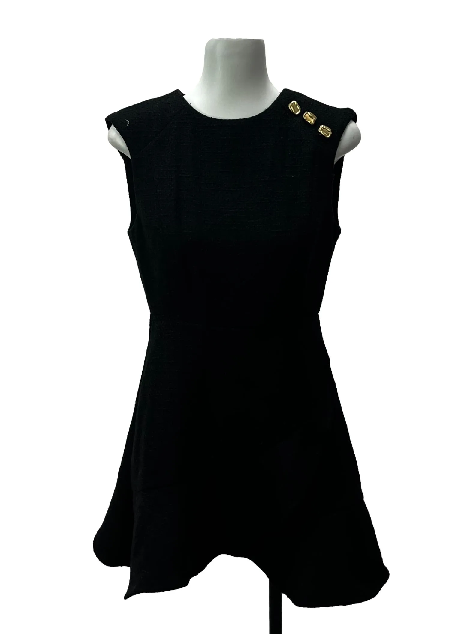 Tweed Textured Black Dress