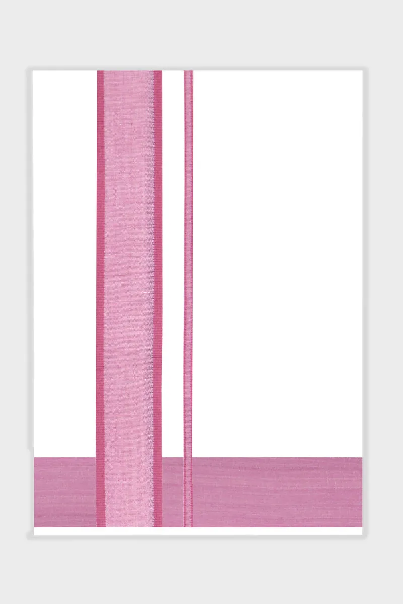Unique Navya - Pink Smooth Cotton Double Layered Dhoti With Fancy Borders | Uathayam