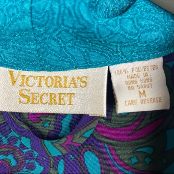 VICTORIA'S SECRET Gold Label Floral Paisley Kimono Dressing Robe size medium