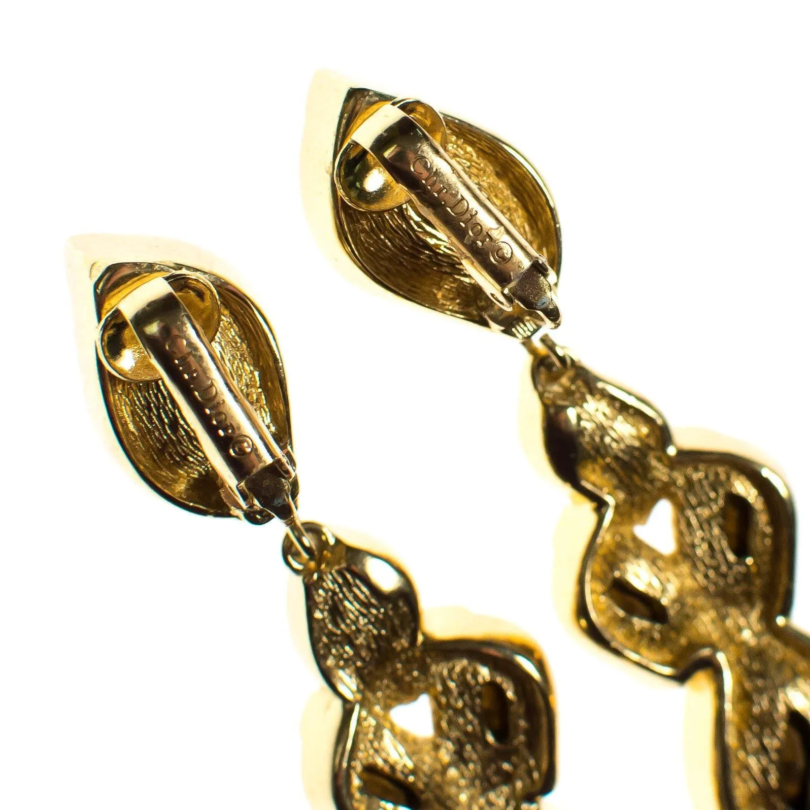 Vintage Christian Dior Diamante Crystal Drop Statement Earrings