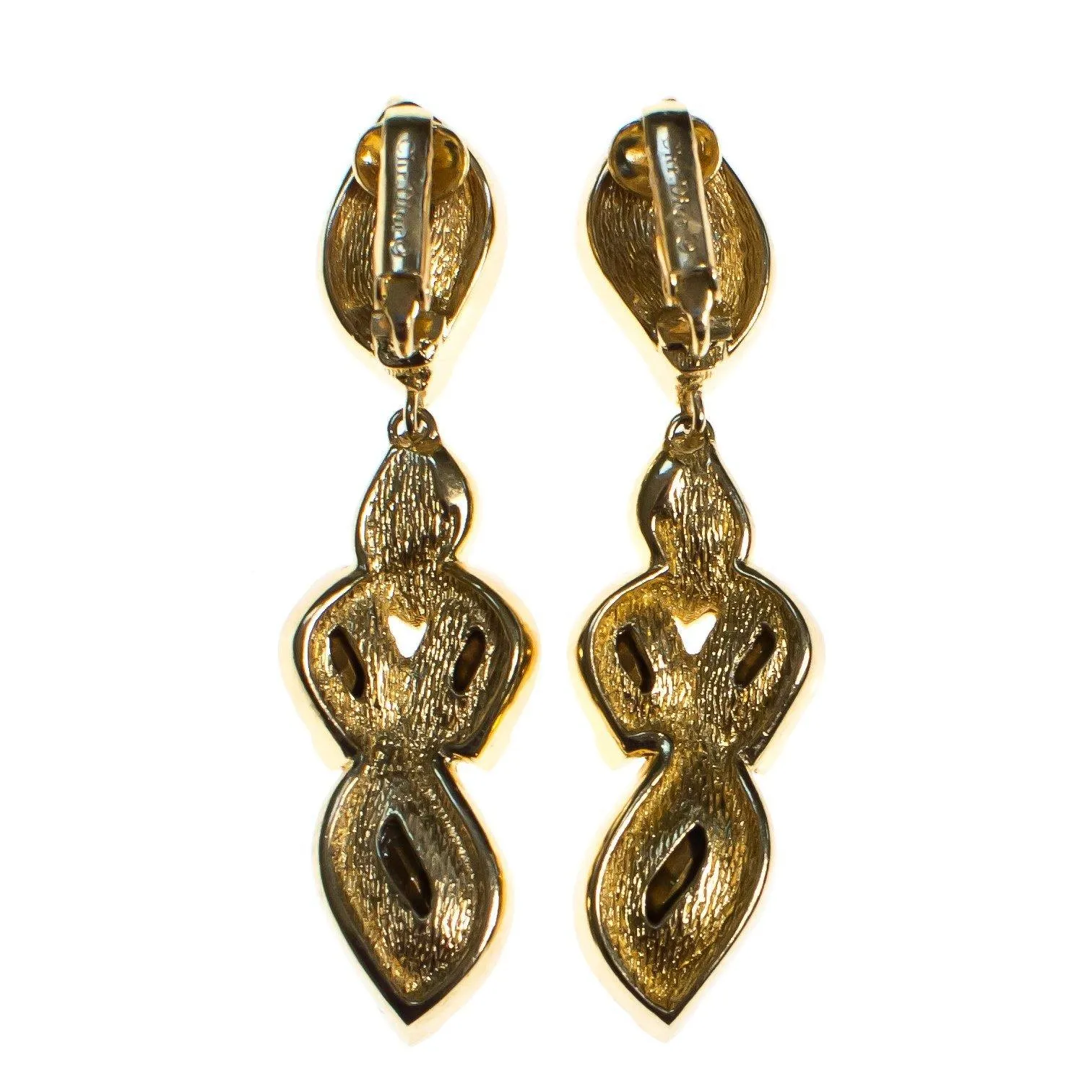 Vintage Christian Dior Diamante Crystal Drop Statement Earrings