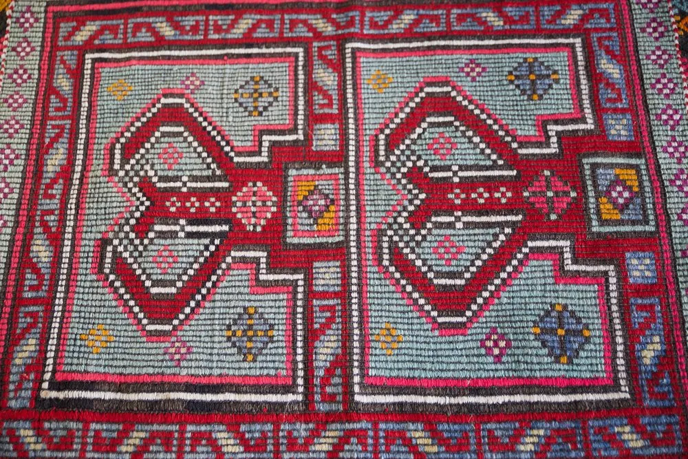 Vintage Mersin Mut Cicim Kilim Rug 2.10ftx4ft