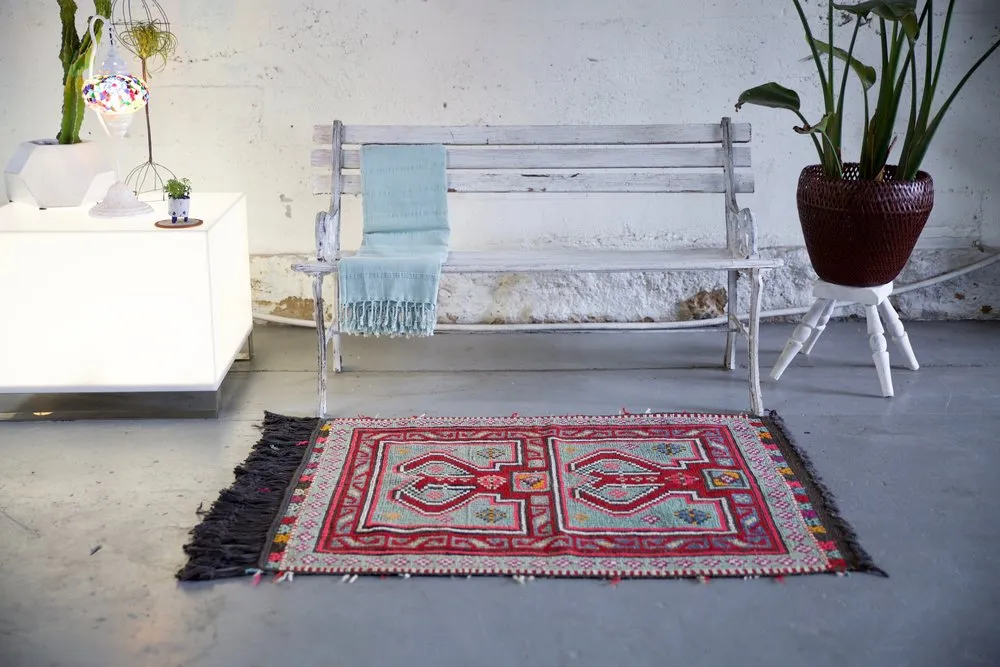 Vintage Mersin Mut Cicim Kilim Rug 2.10ftx4ft