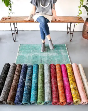 Vintage Mini Overdyed Turkish Rug 2.4ftx3.4ft