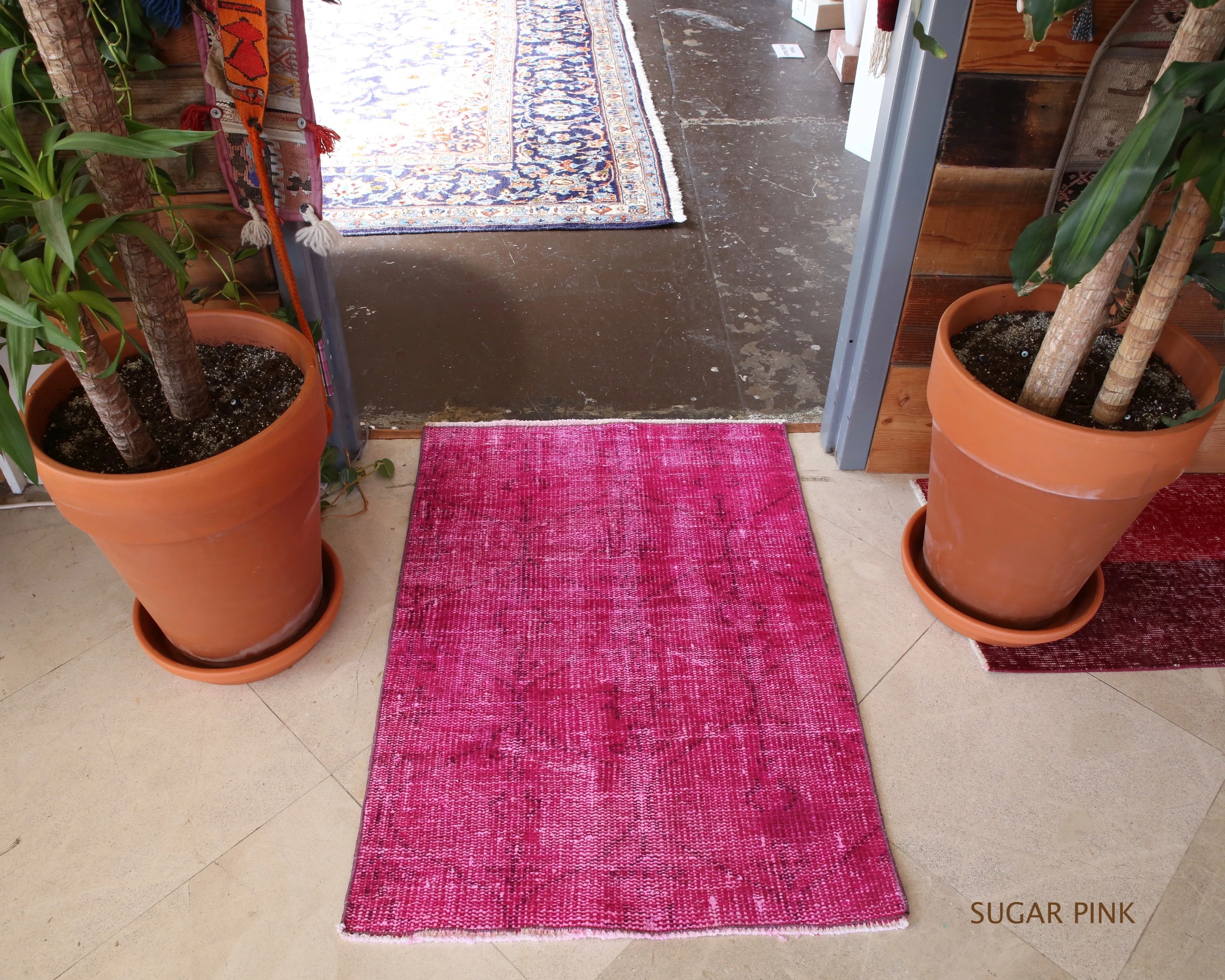 Vintage Mini Overdyed Turkish Rug 2.4ftx3.4ft