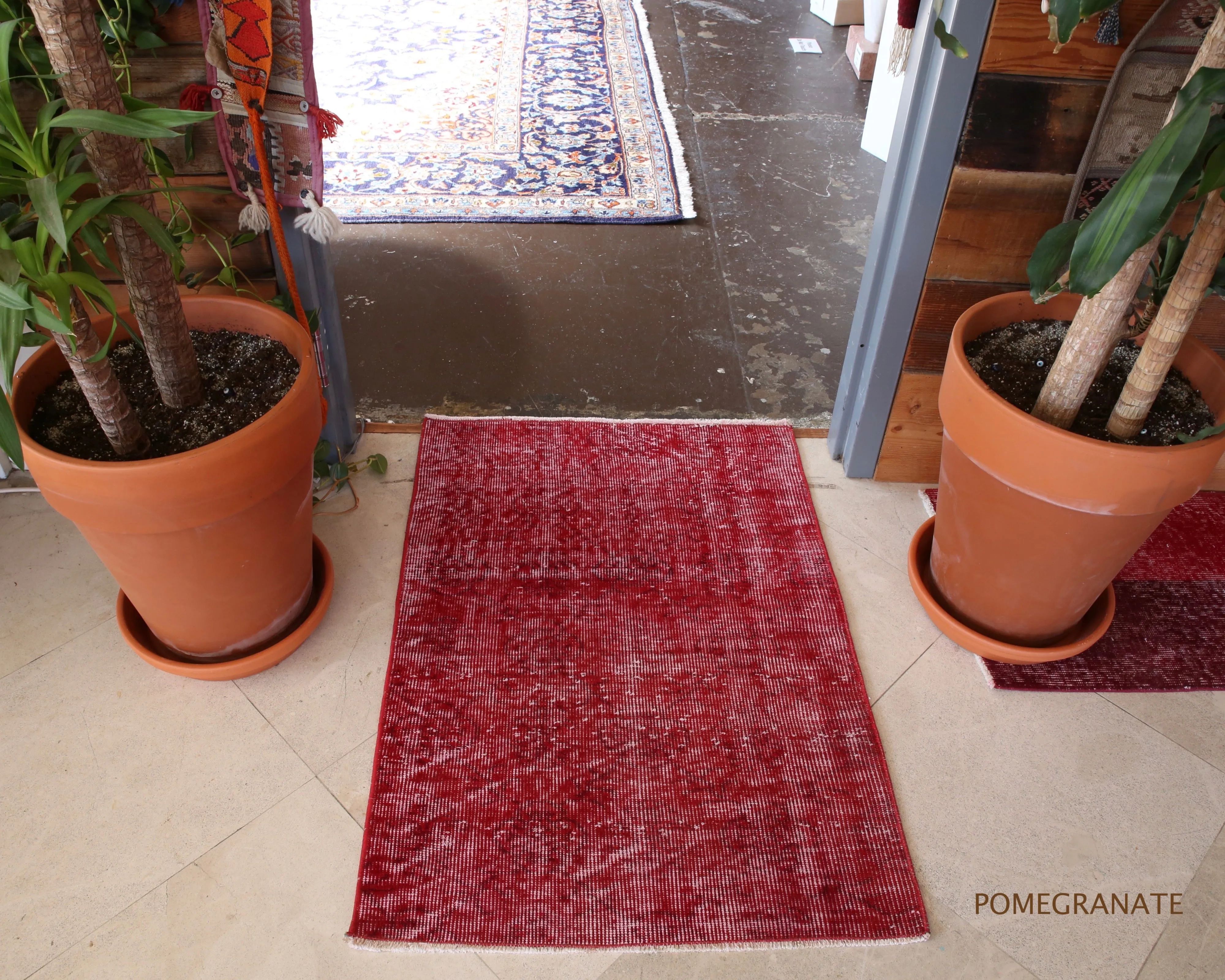 Vintage Mini Overdyed Turkish Rug 2.4ftx3.4ft