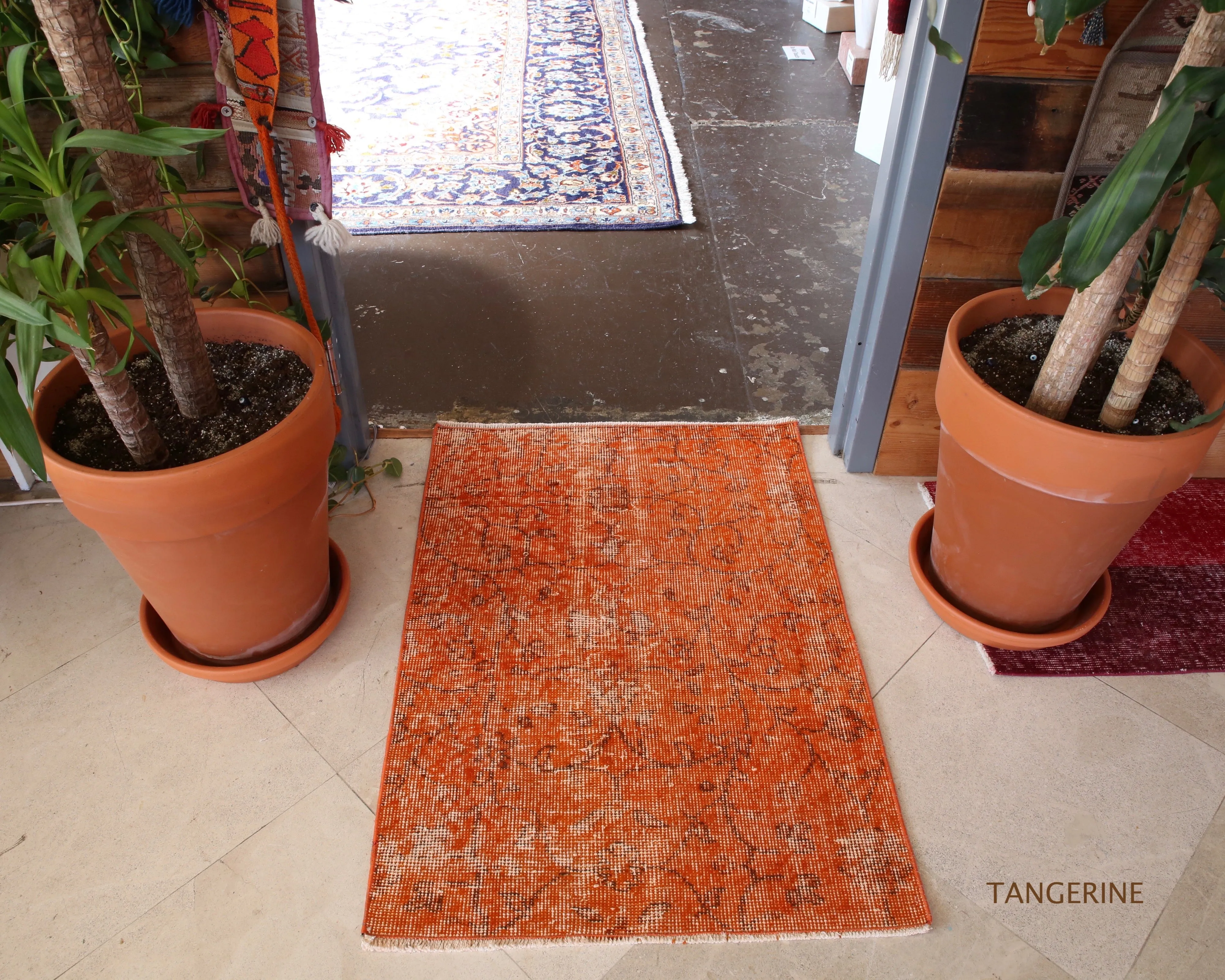 Vintage Mini Overdyed Turkish Rug 2.4ftx3.4ft