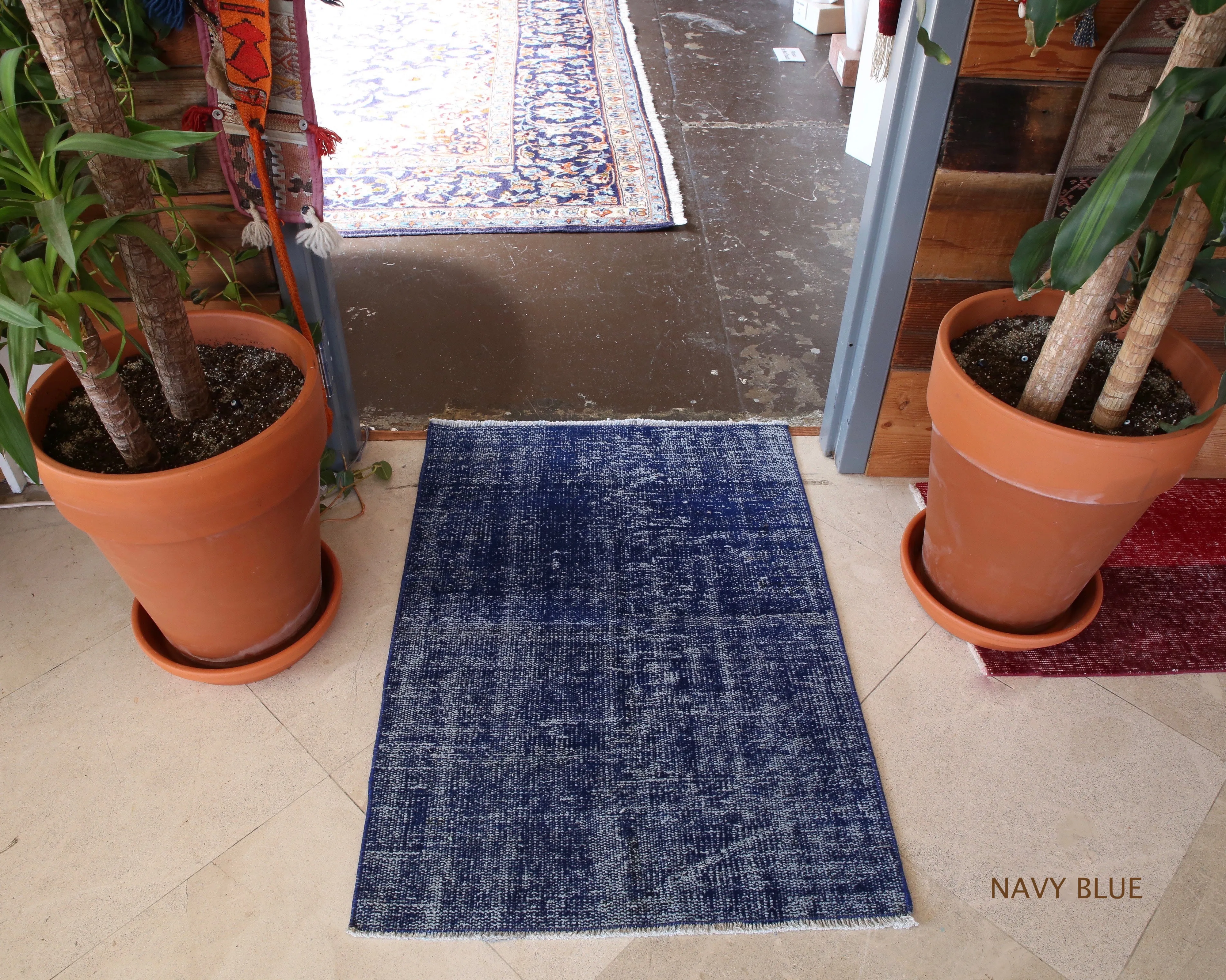 Vintage Mini Overdyed Turkish Rug 2.4ftx3.4ft