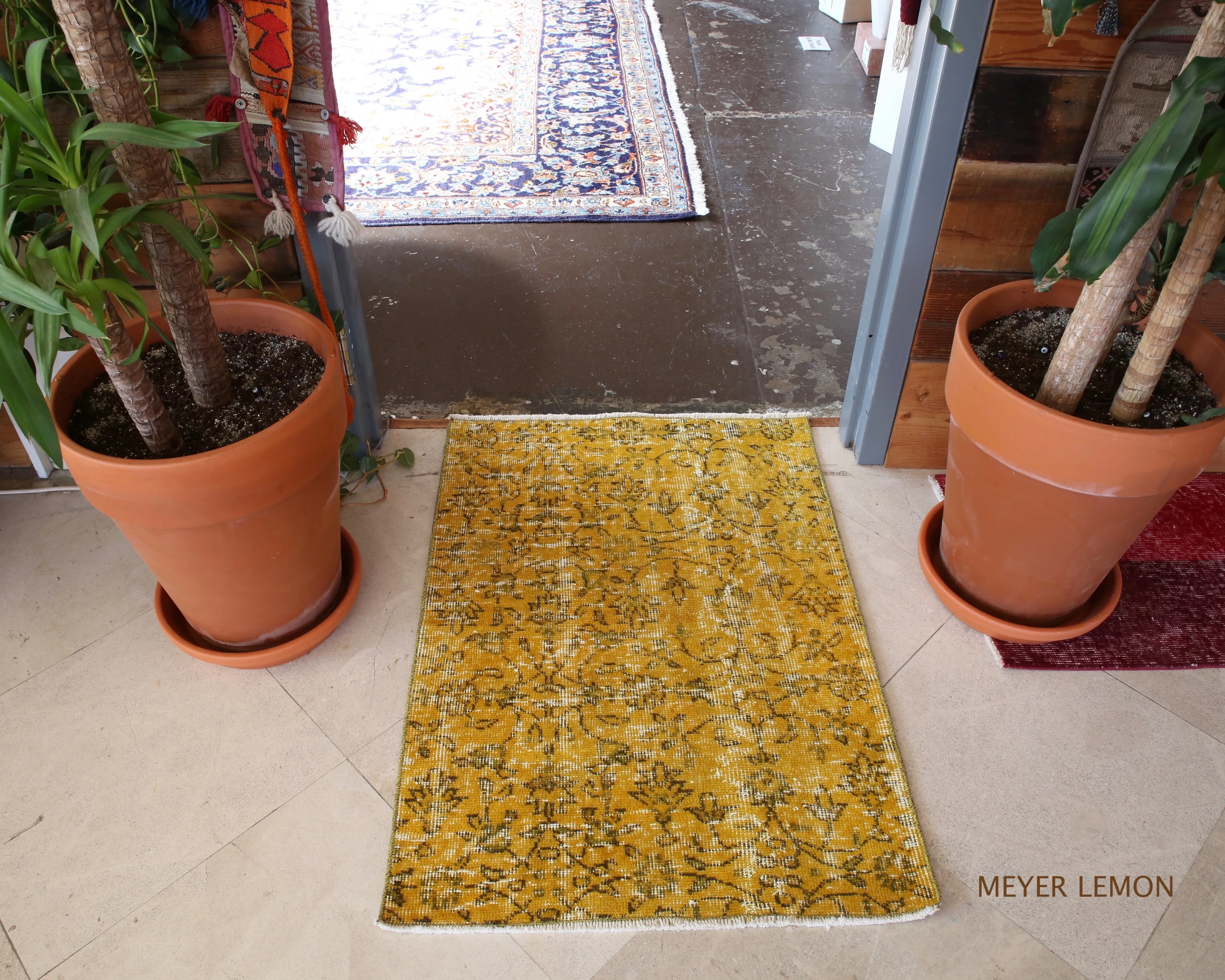 Vintage Mini Overdyed Turkish Rug 2.4ftx3.4ft