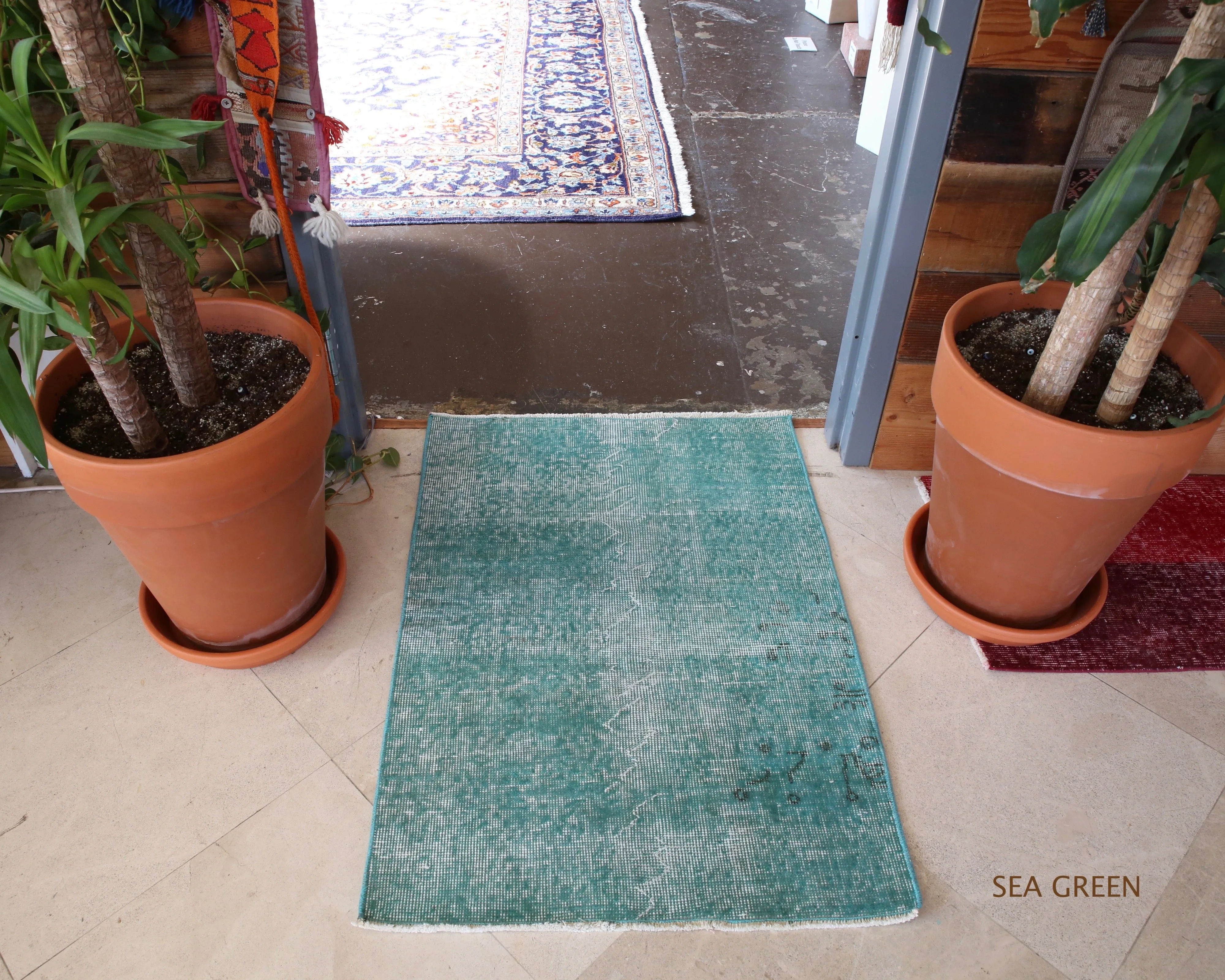 Vintage Mini Overdyed Turkish Rug 2.4ftx3.4ft