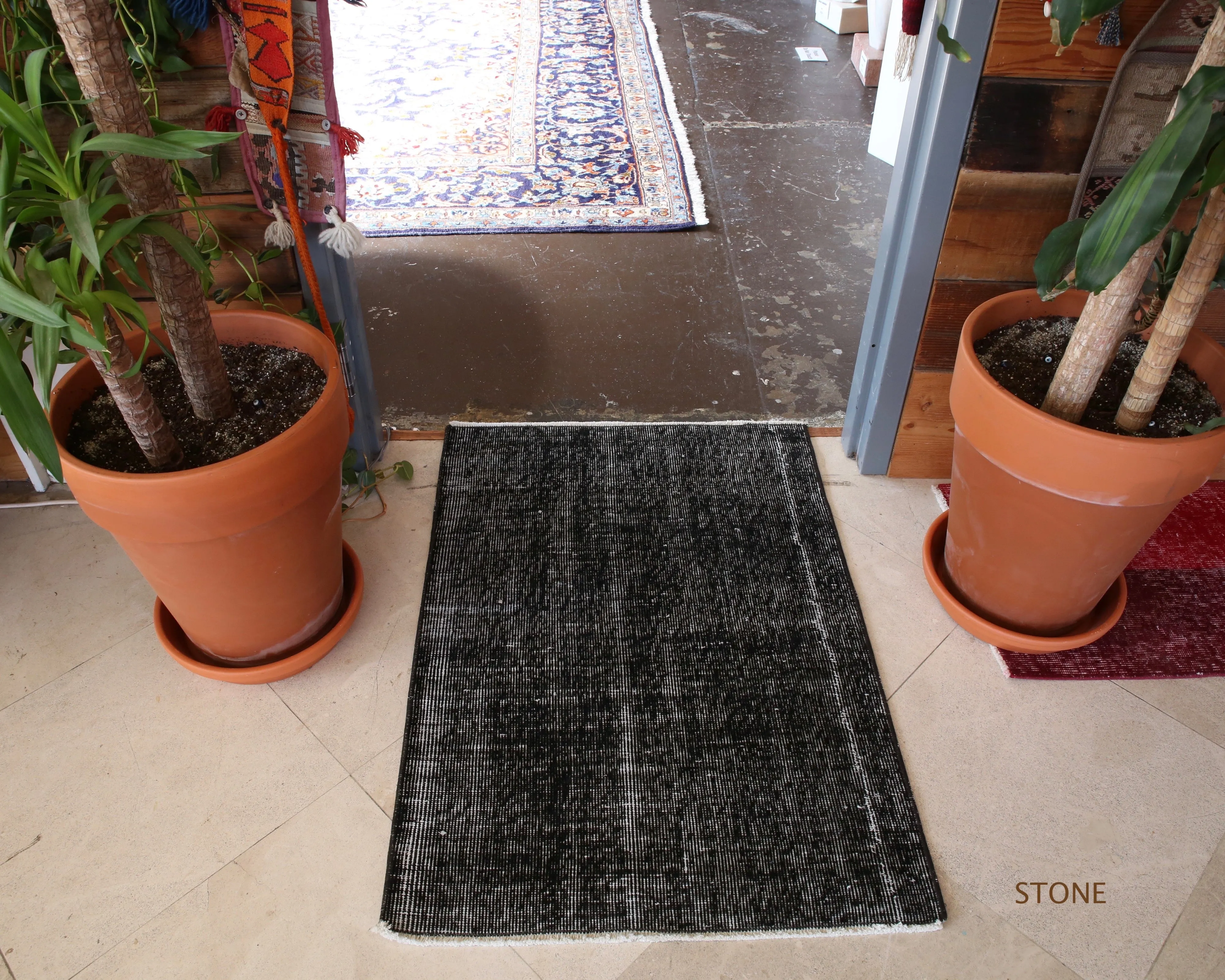 Vintage Mini Overdyed Turkish Rug 2.4ftx3.4ft