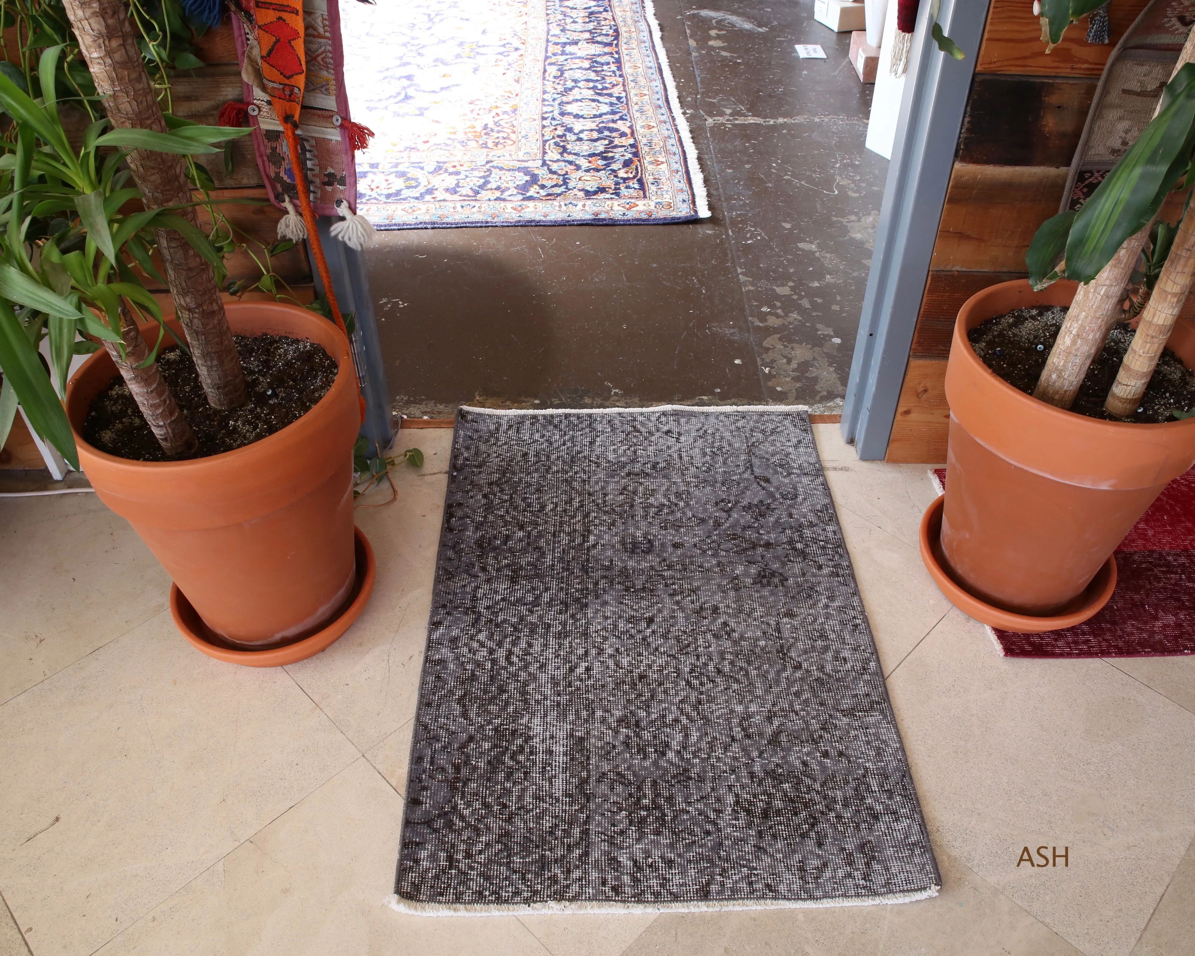 Vintage Mini Overdyed Turkish Rug 2.4ftx3.4ft