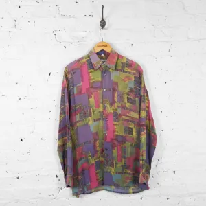 Vintage Patterned Party Shirt - Green - S