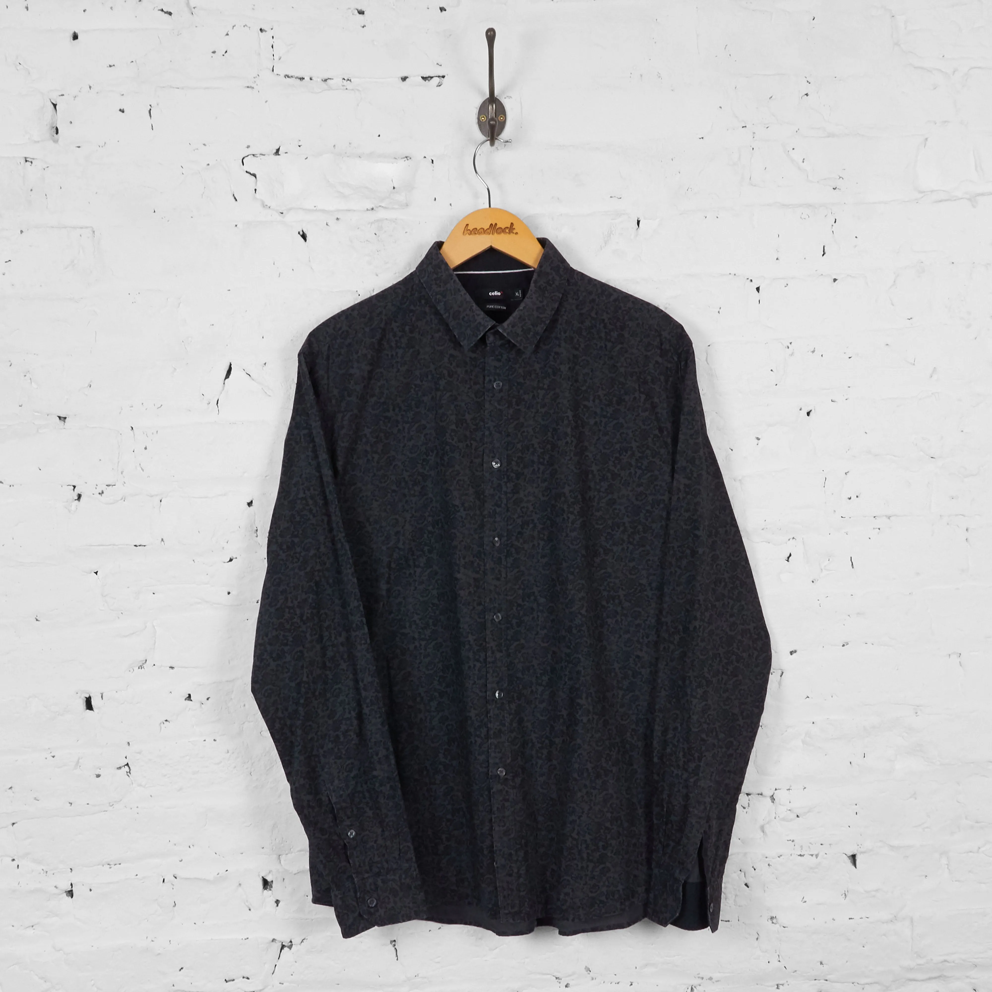 Vintage Patterned Shirt - Grey - XL