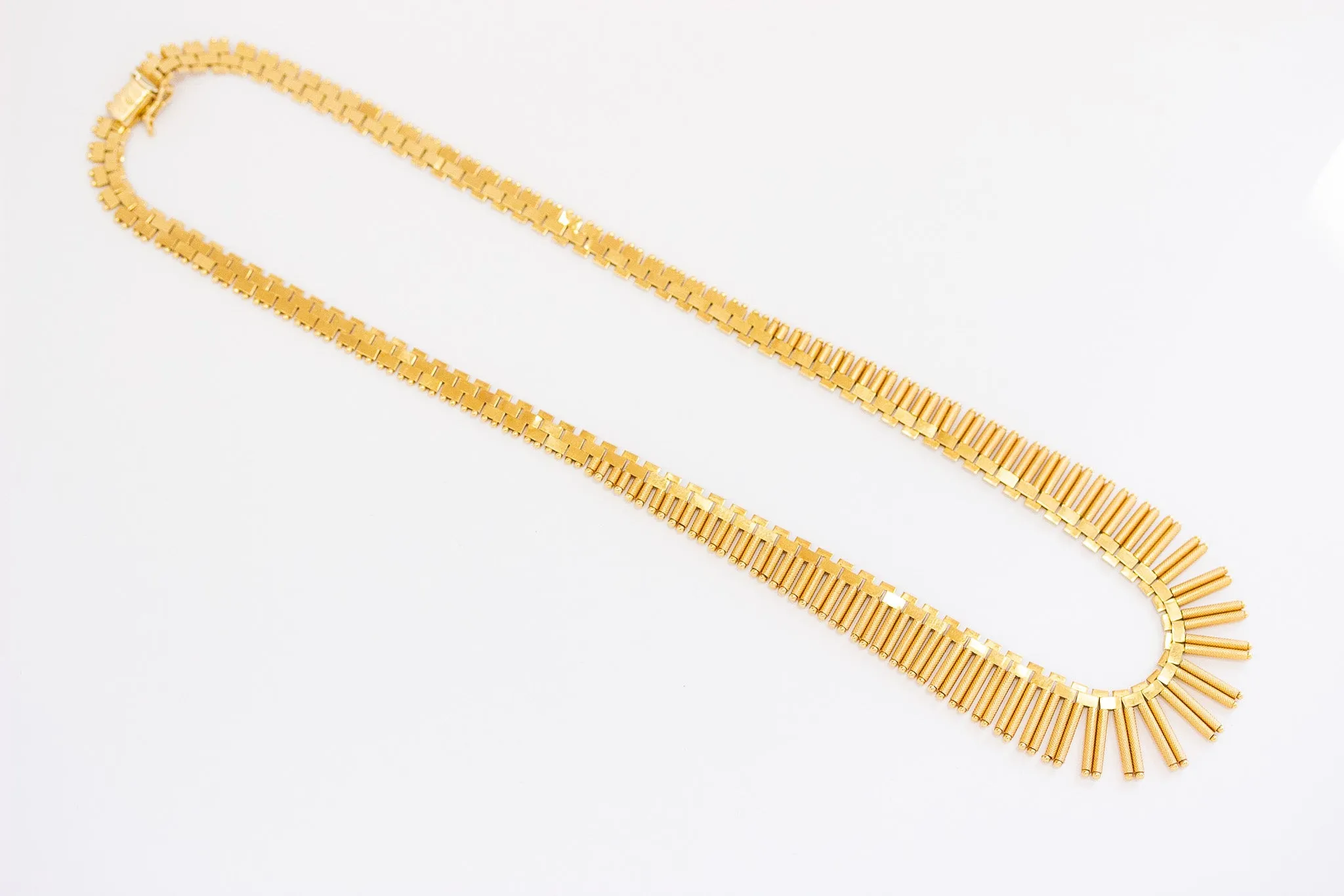 Vintage Textured Panel Necklace, 18k