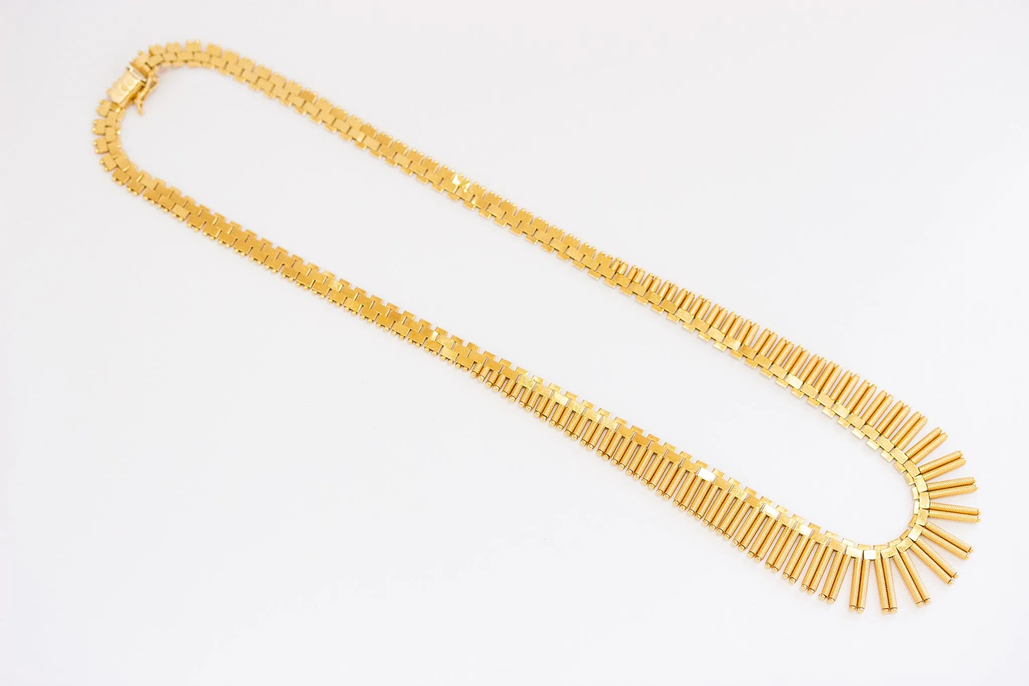 Vintage Textured Panel Necklace, 18k