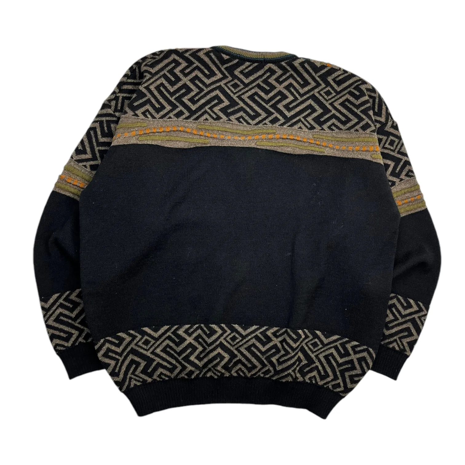 Vintage Tosani V-Neck 3D Multi-Patterned Forest Knit