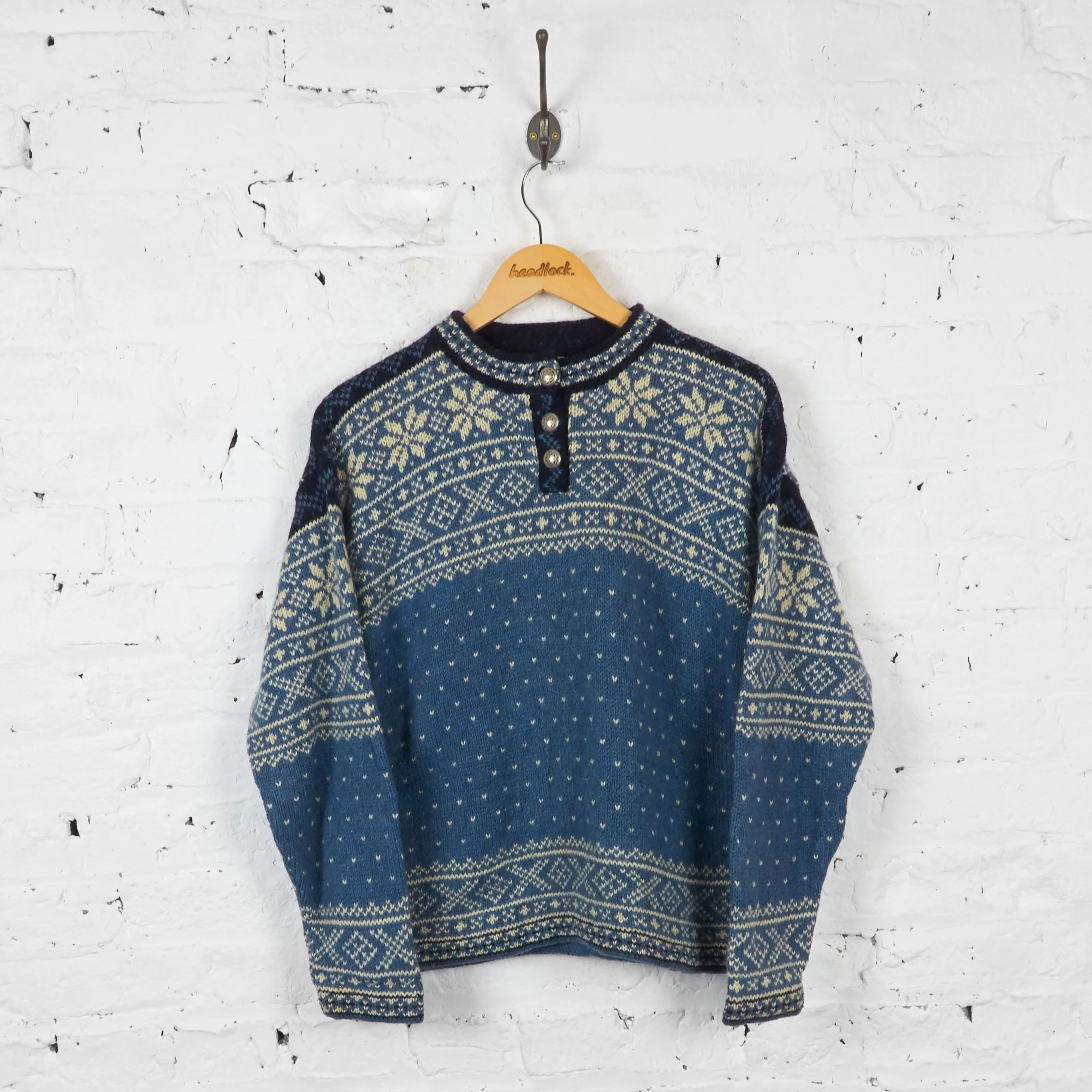 Vintage Women's L.L Bean Patterned Jumper - Blue - M