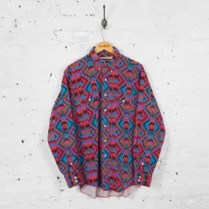 Vintage Wrangler Abstract Patterned Shirt - Orange - XL