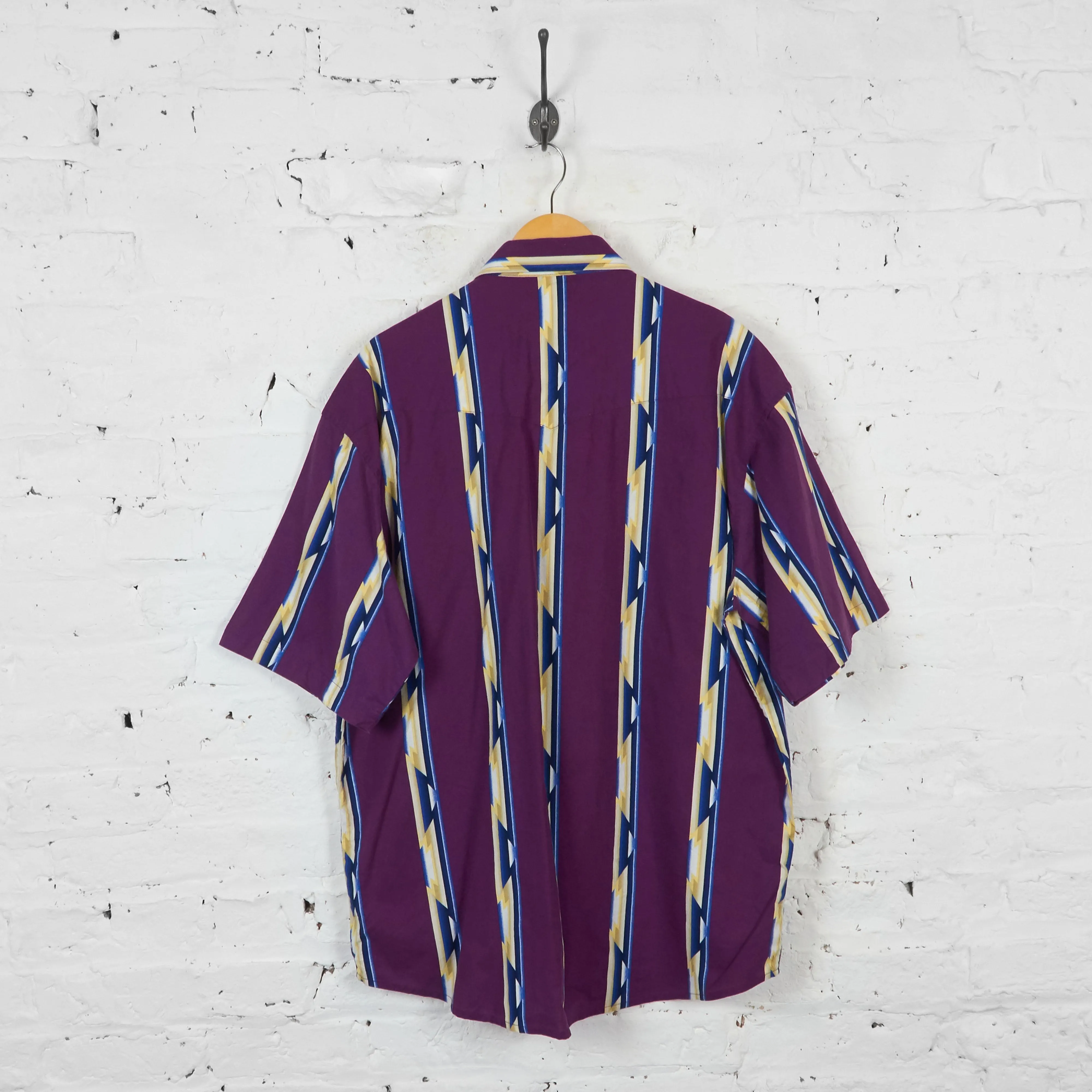 Vintage Wrangler Patterned Western Shirt - Purple - XL