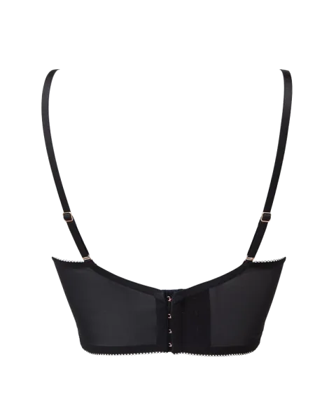 VIP Bouquet Longline Plunge Bra - Black/Red -