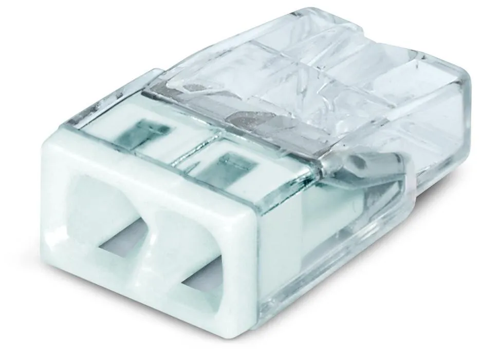 Wago 2273-202 2-Conductor Compact Push Wire Connector Terminal Block White (100 Full Box)