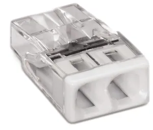 Wago 2273-202 2-Conductor Compact Push Wire Connector Terminal Block White (100 Full Box)