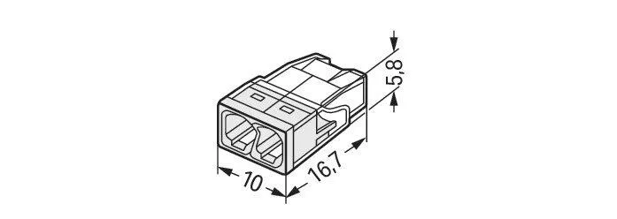 Wago 2273-202 2-Conductor Compact Push Wire Connector Terminal Block White (100 Full Box)