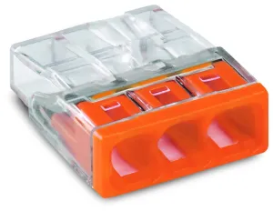 Wago 2273-203 3-Conductor Compact Push Wire Connector Terminal Block Orange (100 Full Box)