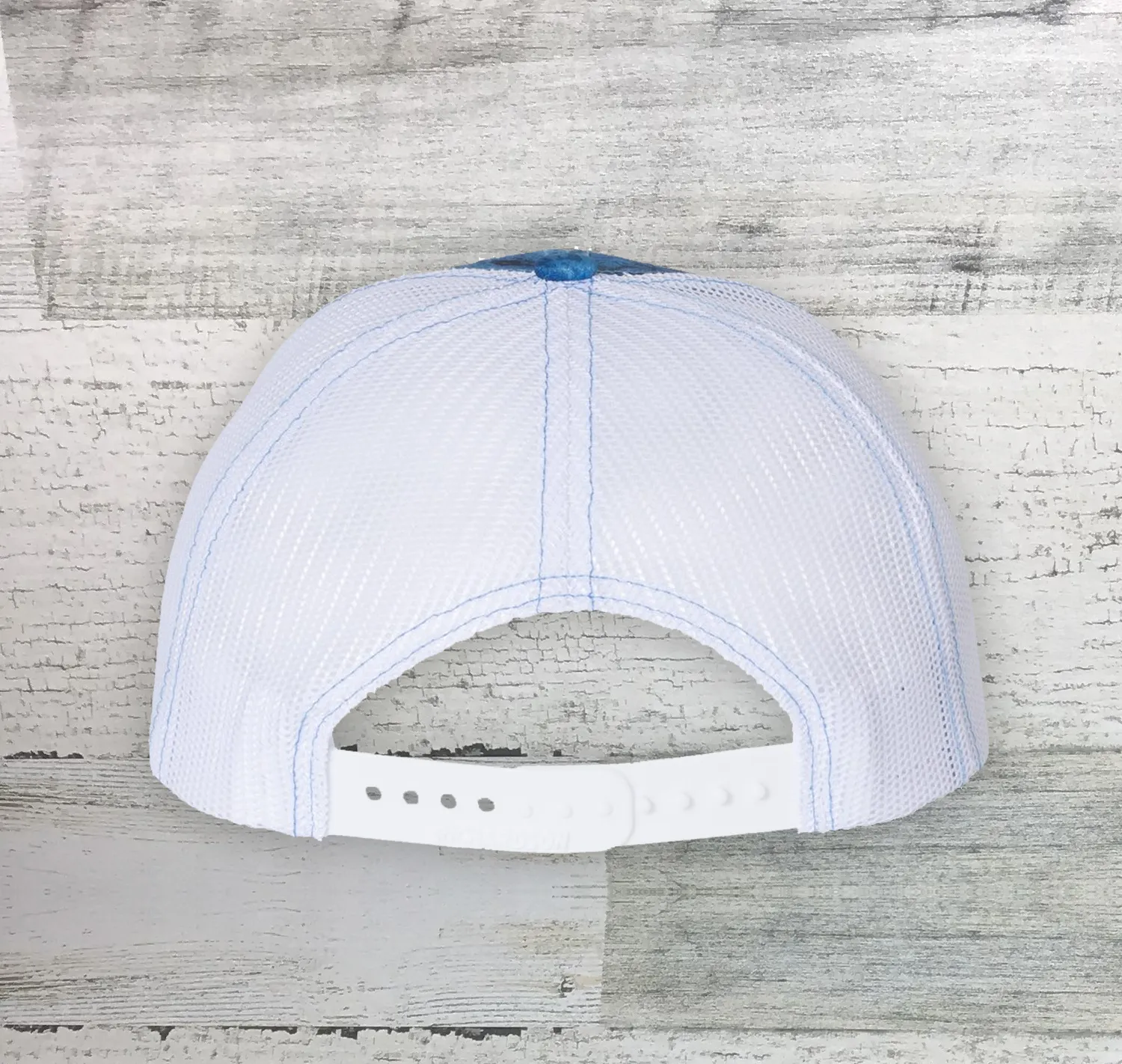 Walleye Tuff - Richardson Patterned Snapback Trucker Cap - Realtree Fishing Light Blue