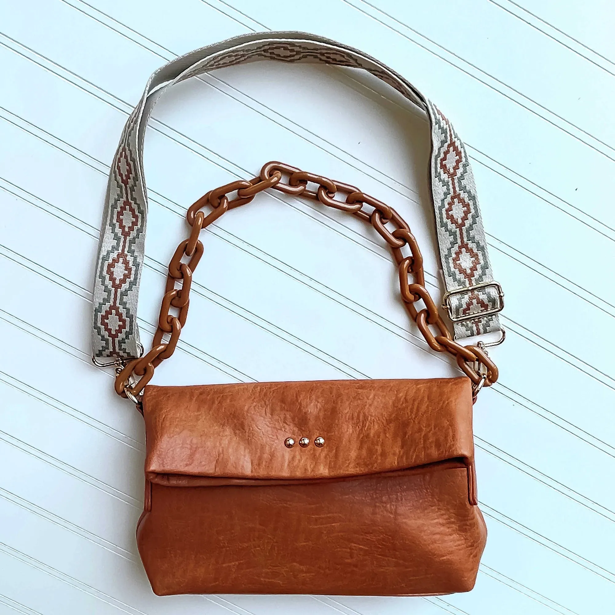Warrior Custom Hand-Painted Peekaboo Bag