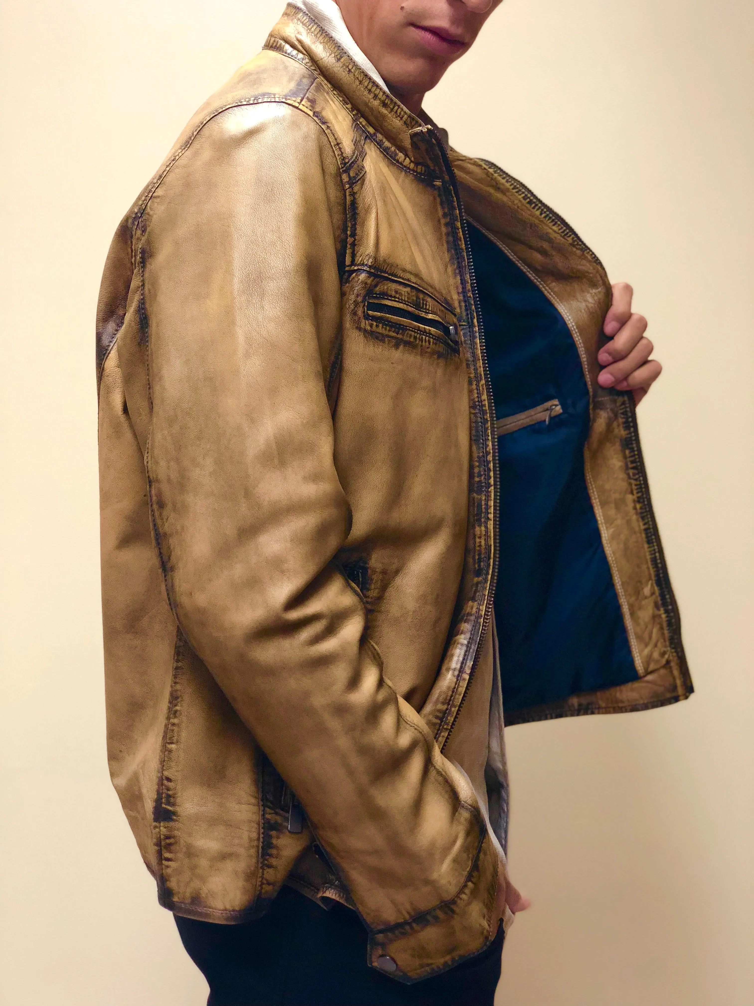 Washed Lamb Blouson Jacket