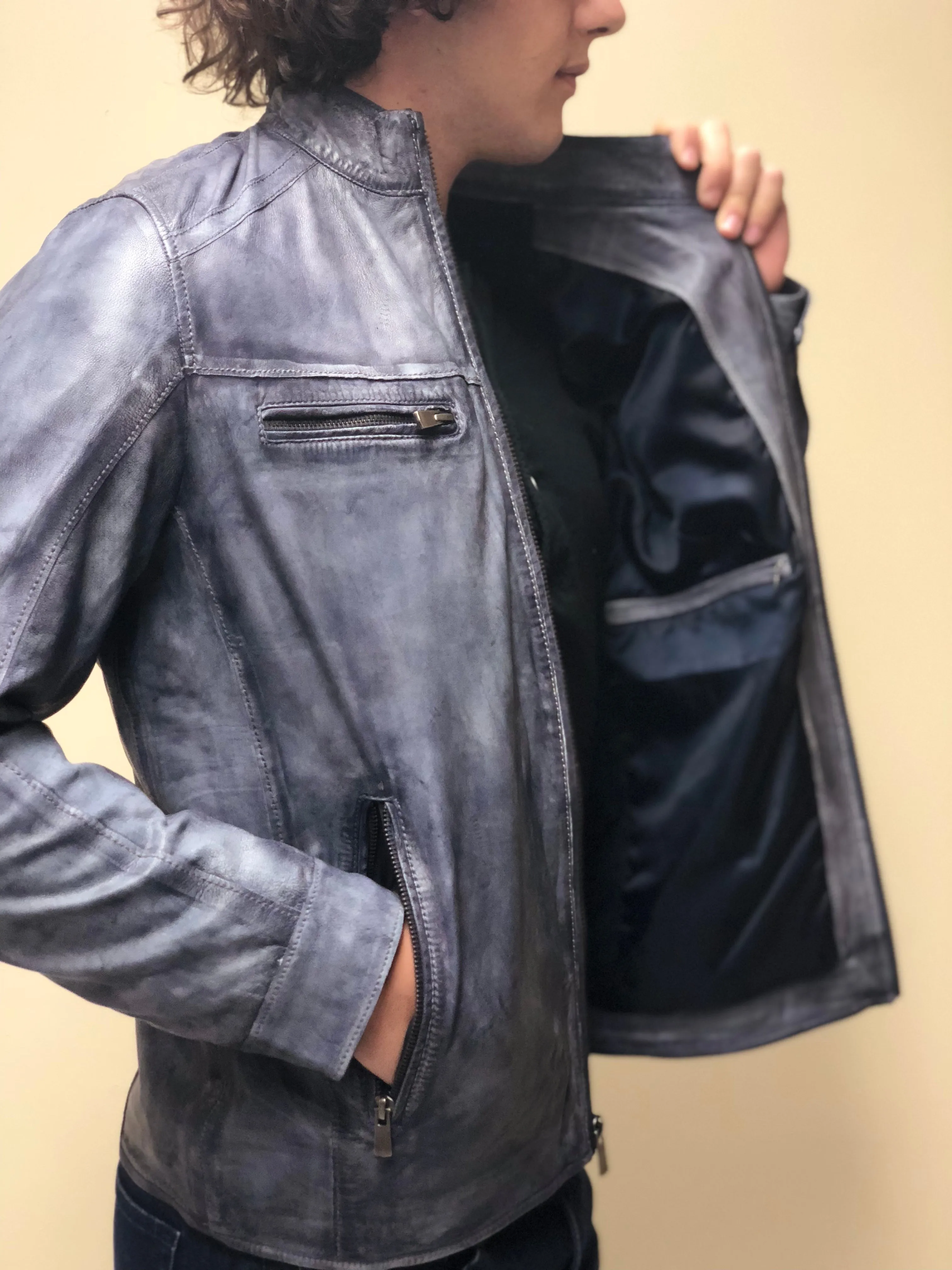 Washed Lamb Blouson Jacket