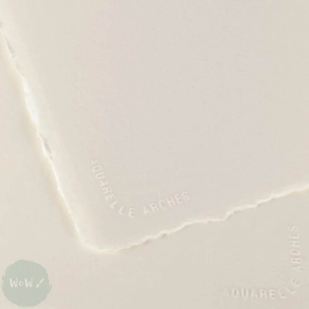 Watercolour Paper - SHEET - ARCHES AQUARELLE - SINGLE - 300lb/640gsm -  22 x 30" - SATINE  (SMOOTH/Hot Pressed)