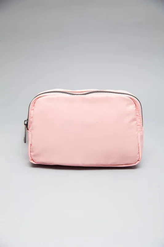 Waterproof Cross Body Belt Bag- Pink