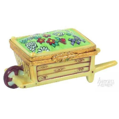 Wheel Barrow: Wood w Flower Garden