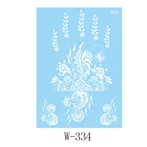 White Lace Botanical Temporary Tattoo Sheet - 5 Pcs