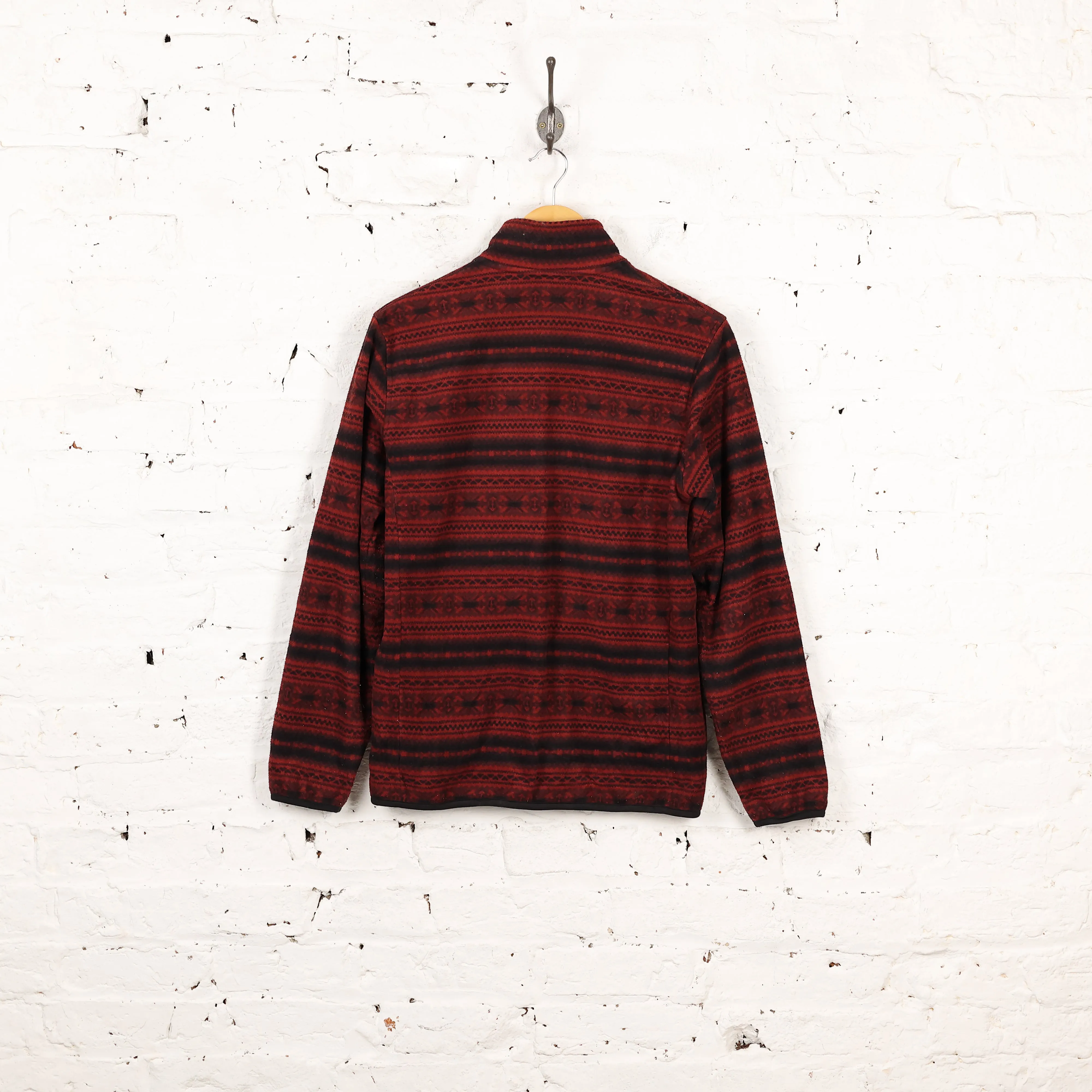 Womens Patterned Fleece - Red/Black - M