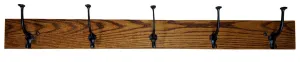 Wood Coat Rack Hanger Wall Mounted, Mission, 5 Hook, Oak Wood, Contact Us With Your Stain or Paint Choice, Custom Available