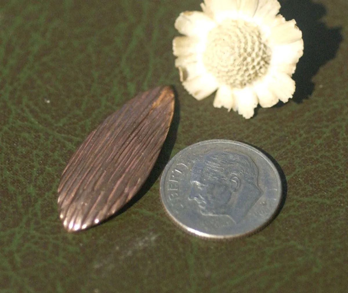 Woodgrain Pattern Leaf - Leaves - Tree Fall Greenery Leaf 3D 30mm x 12mm with Hole Shape Blanks - 6 pieces