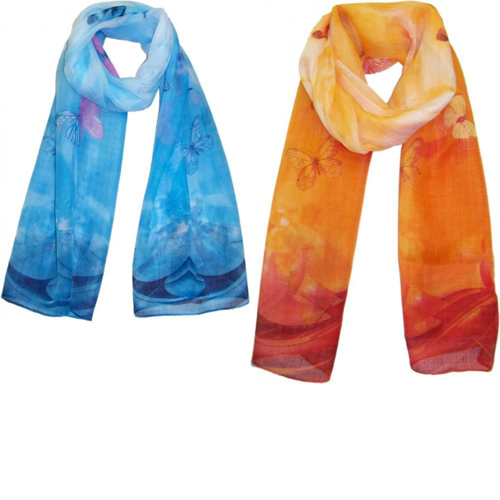 ZUZIFY Butterfly Ombre Chiffon Scarf. AC0018