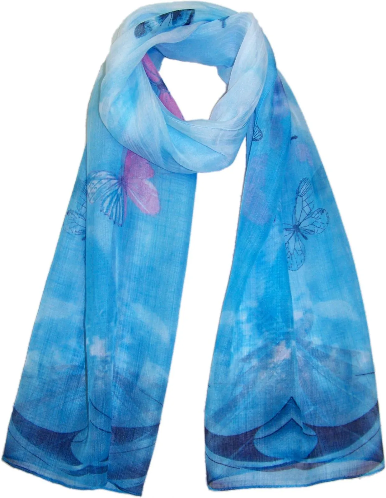 ZUZIFY Butterfly Ombre Chiffon Scarf. AC0018